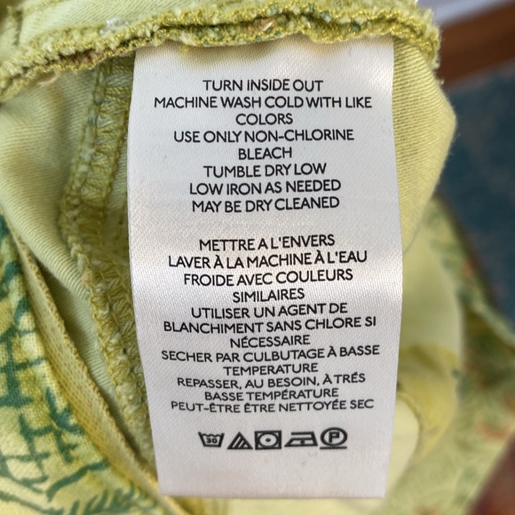 Pilcro Anthropologie Pants The Wanderer Low Rise Green Floral Size 27 - Picture 9 of 11